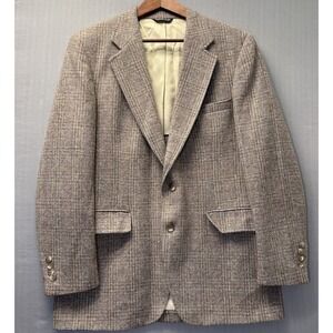Vintage Canterbury Ltd Tweed Blazer 42 Reg Tweed Wool Plaid Sport Coat USA Made